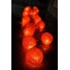Orange Cotton Ball String Lights